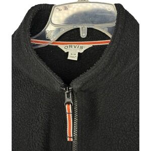Orvis Men's Medium Black Full Zip Fleece‎ Sweater Jacket Classic Collection